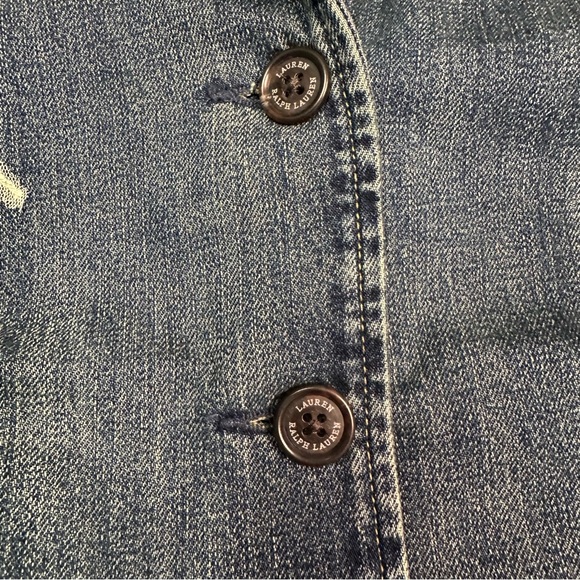 Ralph Lauren Blue Jean Jacket with Lace Details - Picture 10 of 12